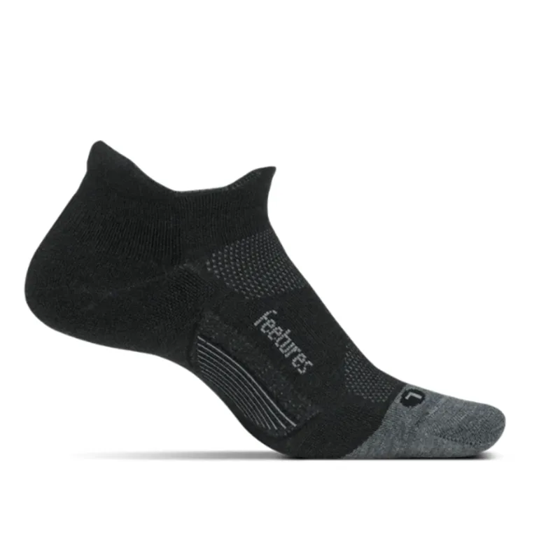Feetures Merino 10 Light Cushion No Show Tab in Charcoal A